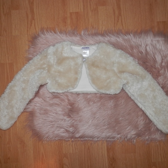 Blueberi Boulevard Other - Blueberi Boulevard Girls Size 7 Faux Fur Crop Coat